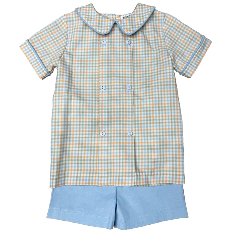 ISHTEX FALL PLAID BOYS SHORT SET