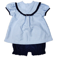 ISHTEX BLUE PLAID BLOOMERS SET