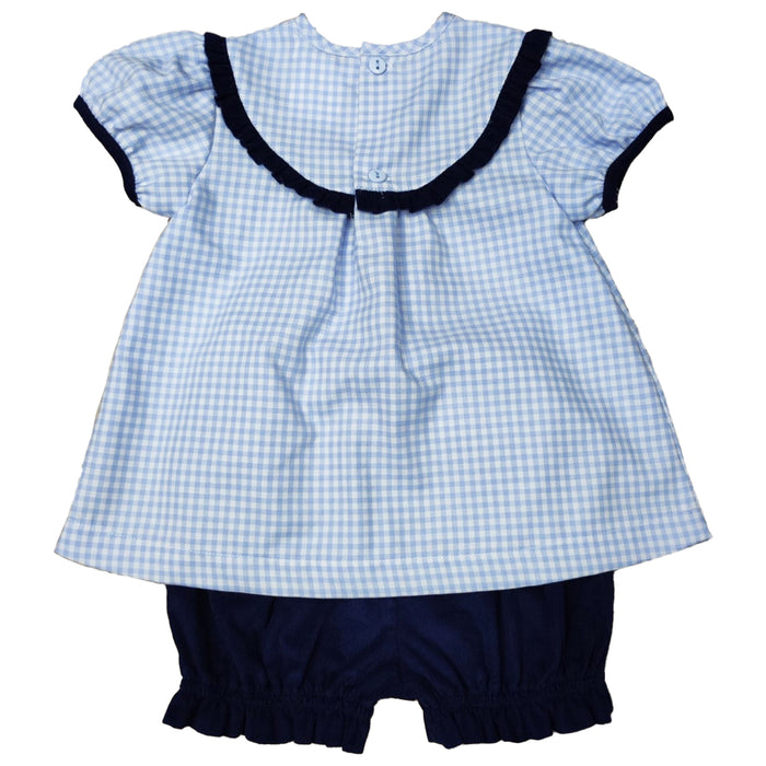 ISHTEX BLUE PLAID BLOOMERS SET