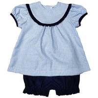 ISHTEX BLUE PLAID BLOOMERS SET