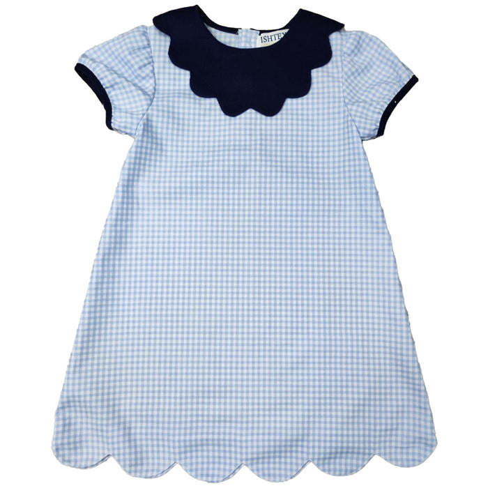 ISHTEX BLUE PLAID DRESS