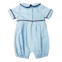 ISHTEX BLUE PLAID BOYS ROMPER