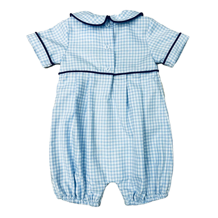 ISHTEX BLUE PLAID BOYS ROMPER