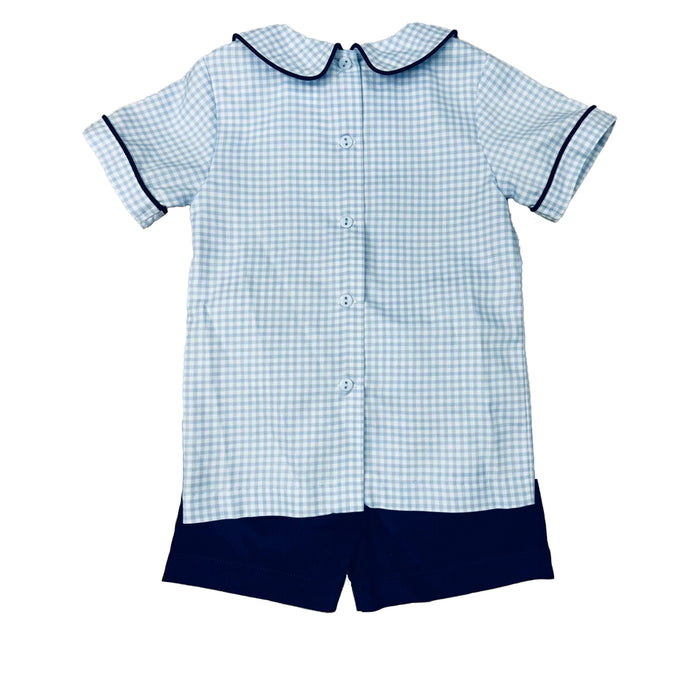 ISHTEX BLUE PLAID BOYS SHORT SET