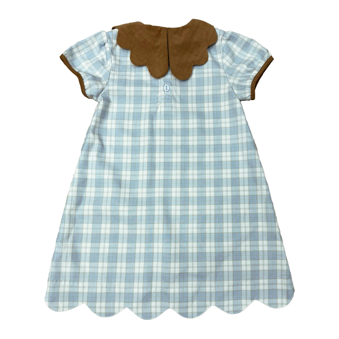 ISHTEX BLUE/KHAKI PLAID DRESS