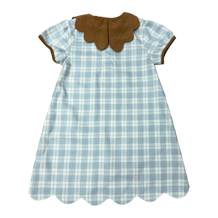 ISHTEX BLUE/KHAKI PLAID DRESS
