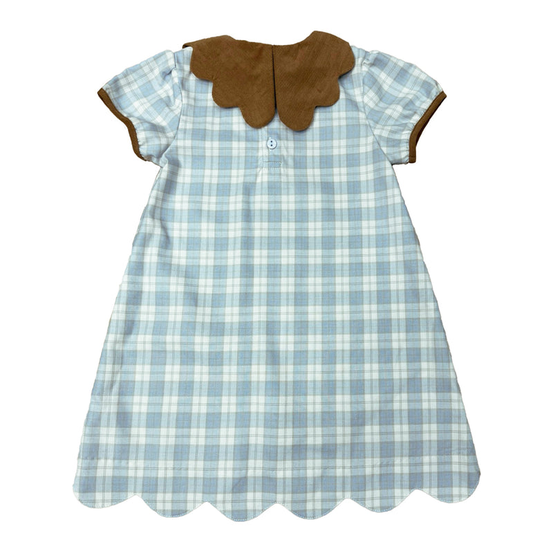 ISHTEX BLUE/KHAKI PLAID DRESS