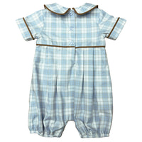 ISHTEX BLUE/KHAKI BOYS ROMPER