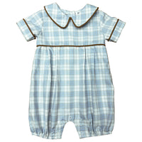 ISHTEX BLUE/KHAKI BOYS ROMPER
