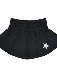 LITTLE OLIN BLACK GATHERED DOUBLE LAYERED MINI SKORT