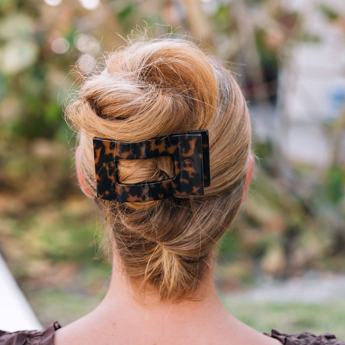 Flat Rectangle Hair Clip Large Tortoise