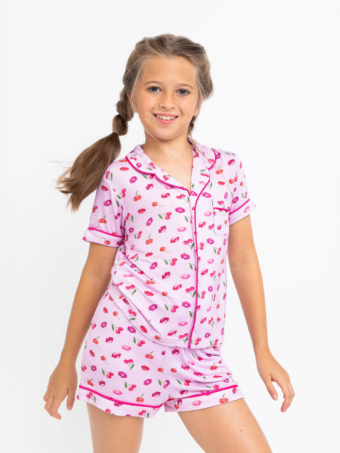 PREPPY GOOSE CHERRY AND LIPS PJ SET