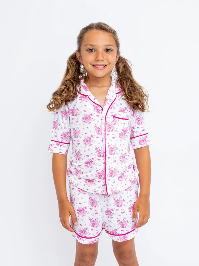 PREPPY GOOSE PINK FLOWERS PJ SET