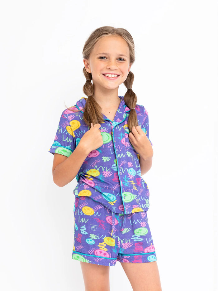 PREPPY GOOSE SMILEY FACE PJ SET