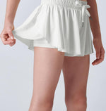 GIRLS BUTTERFLY SHORTS WITH SPANDEX LINER WHITE