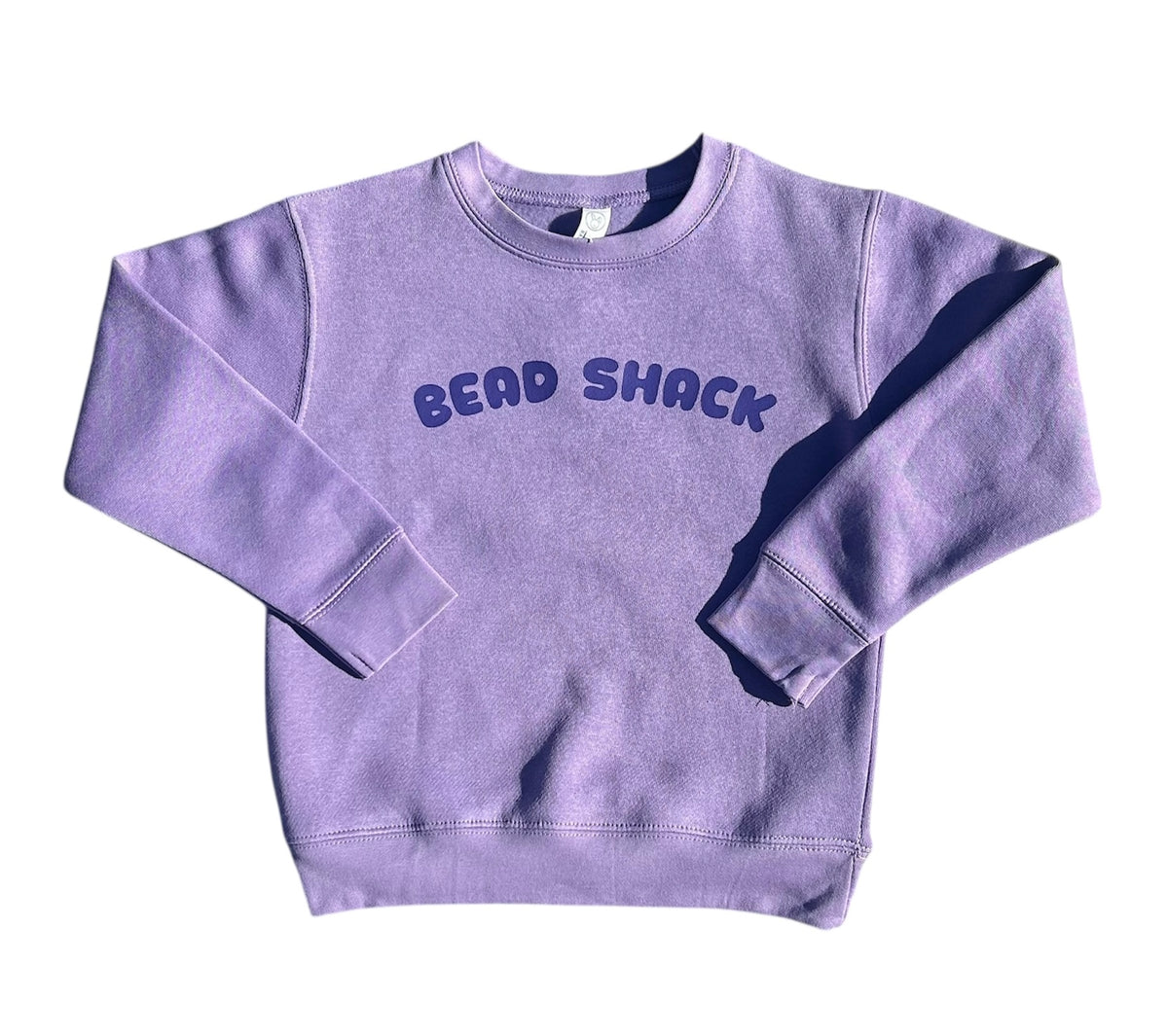 BEAD SHACK YOUTH CORE FLEECE CREWNECK SWEATSHIRT PURPLE
