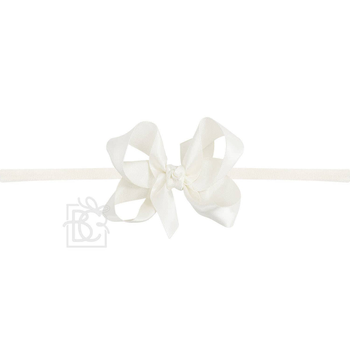 1/4" Pantyhose Headband Medium Satin Ant. White
