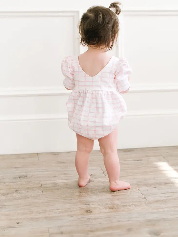 OLLIE JAY PUFF ROMPER IN PINK PICNIC
