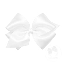 WEE ONES FRENCH SATIN BOW WITH KNOT WRAP WHT