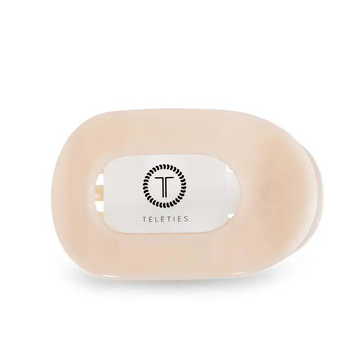 TELETIES ALMOND BEIGE SMALL FLAT ROUND CLIP