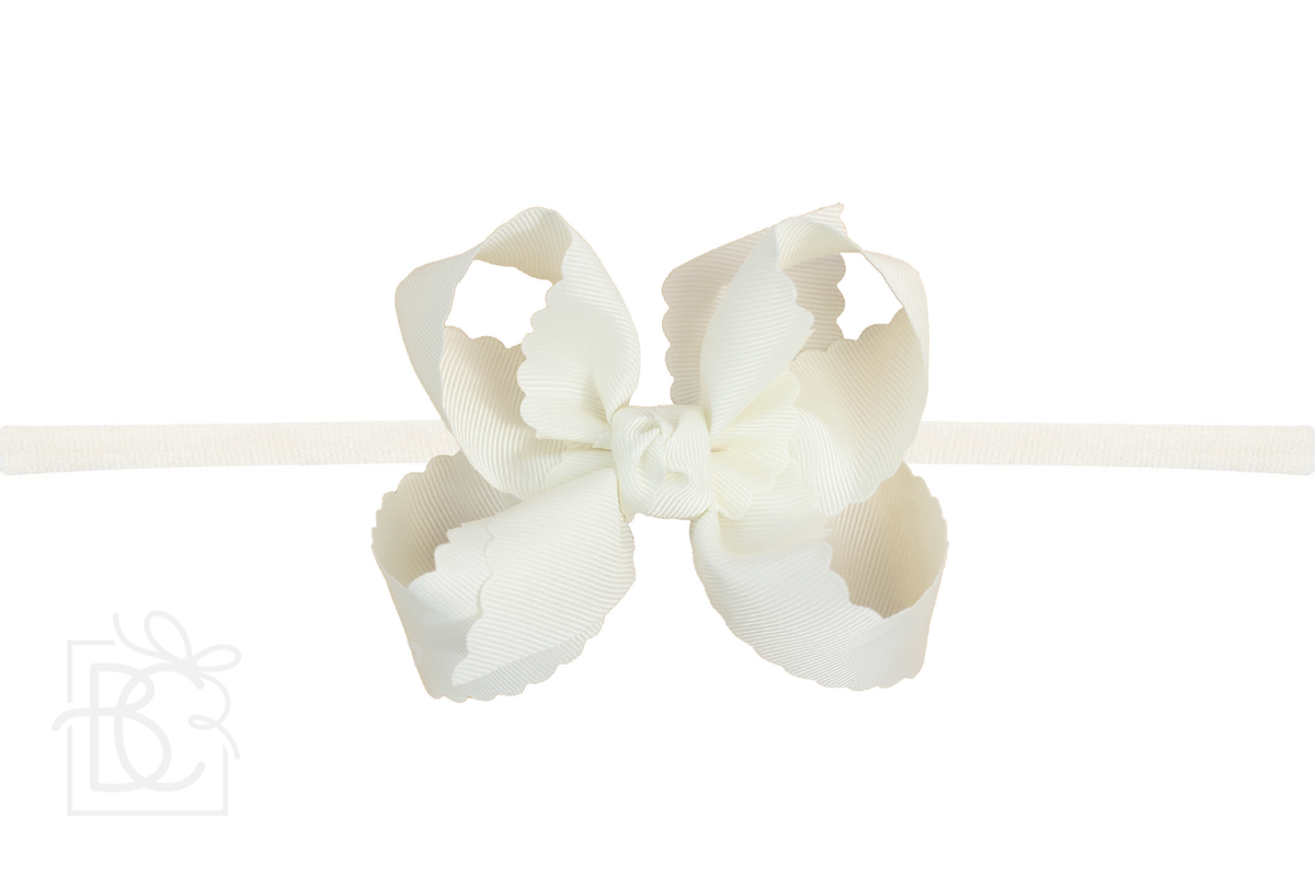 1/4" HEADBAND LARGE SCALLOP ANTIQUE WHITE