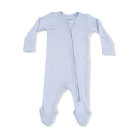 SOLID NIAGARA MIST RIB 2 WAY ZIPPER FOOTIE