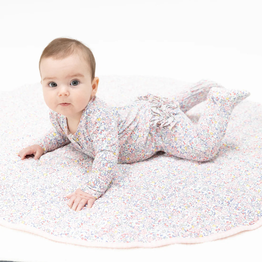 ELIZABETH'S GARDEN 2 WAY RUFFLE BACK ZIPPER FOOTIE