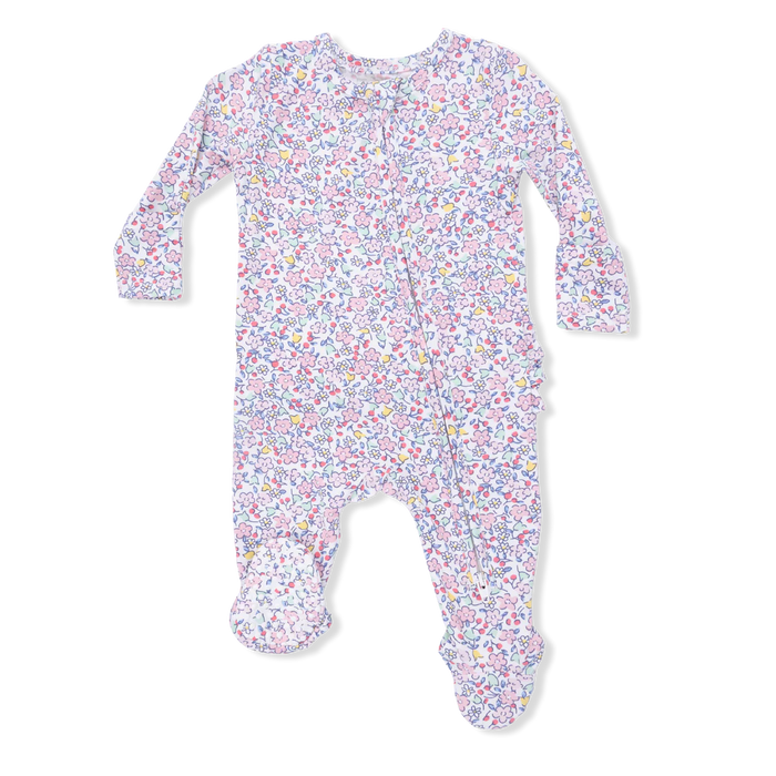 ELIZABETH'S GARDEN 2 WAY RUFFLE BACK ZIPPER FOOTIE