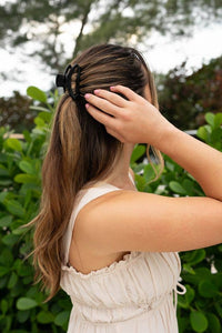 Open Hair Clip Small Jet Black