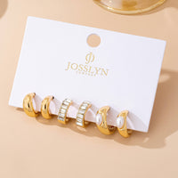 Pearl & Baguette Huggie Hoop Trio Earring Set