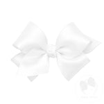WEE ONES FRENCH SATIN BOW WITH KNOT WRAP WHT