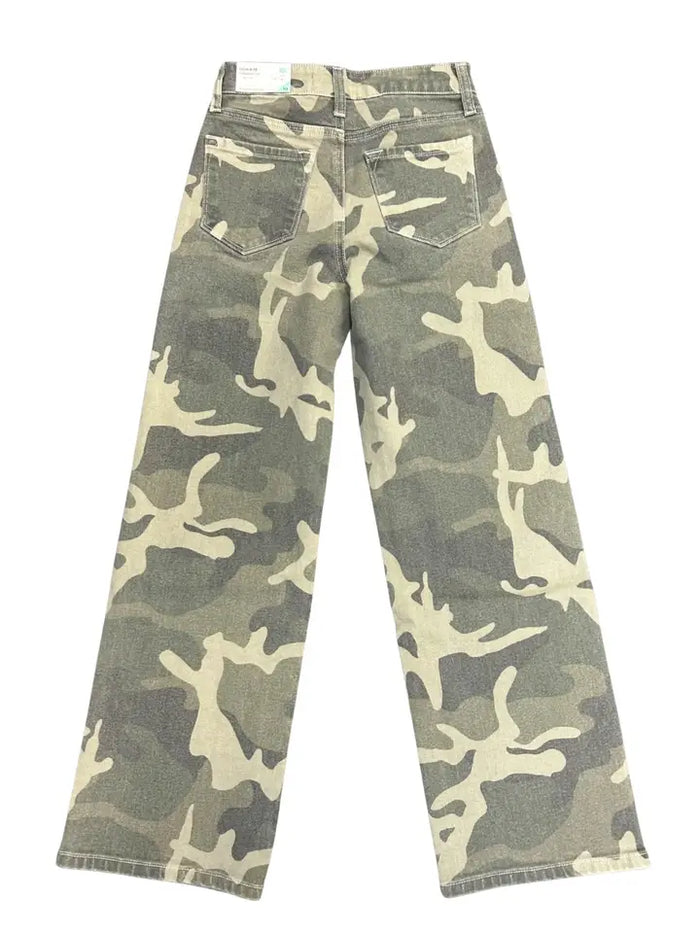 KAN CAN YOUTH HIGH RISE CAMO WIDE JEANS