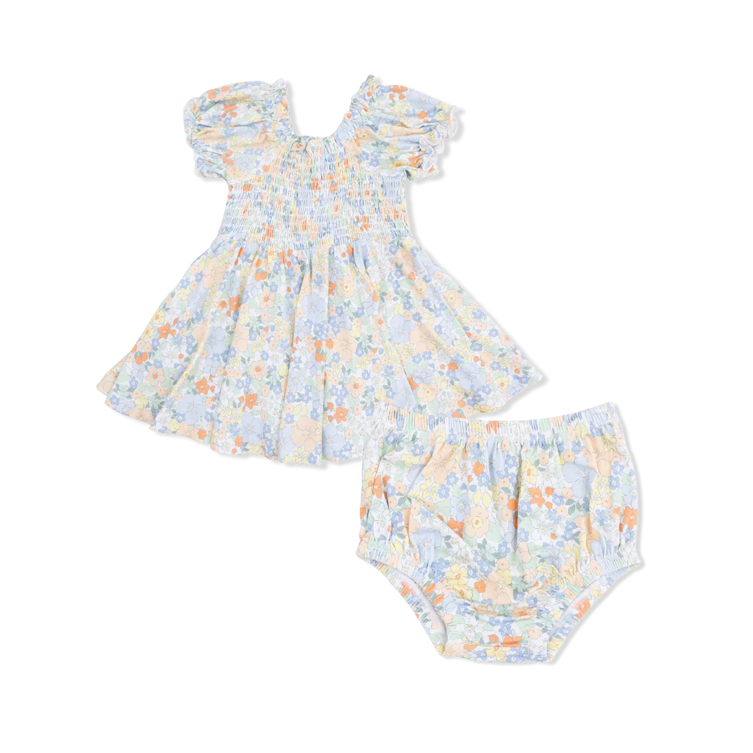 GEORGIA FLORAL SMOCKED TWIRLY DRESS AND BLOOMER
