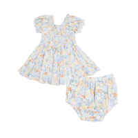 GEORGIA FLORAL SMOCKED TWIRLY DRESS AND BLOOMER