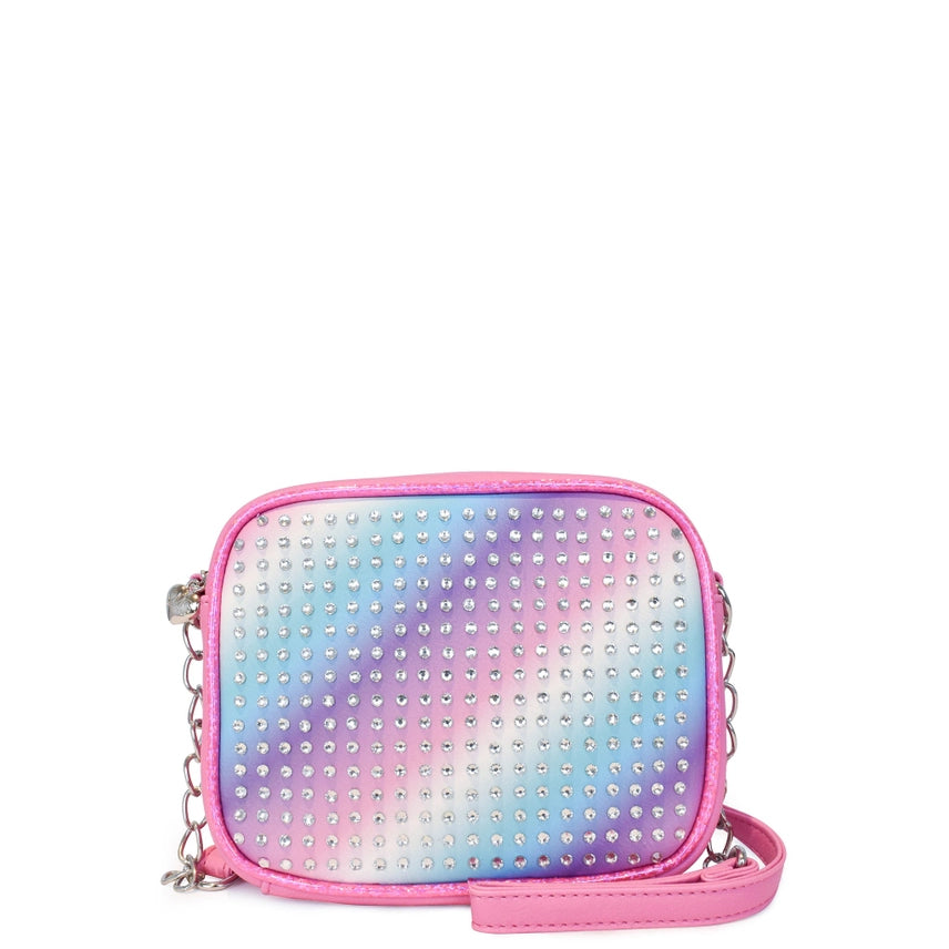 OMG ACCESORIES RHINESTONE OMBRE CROSSBODY