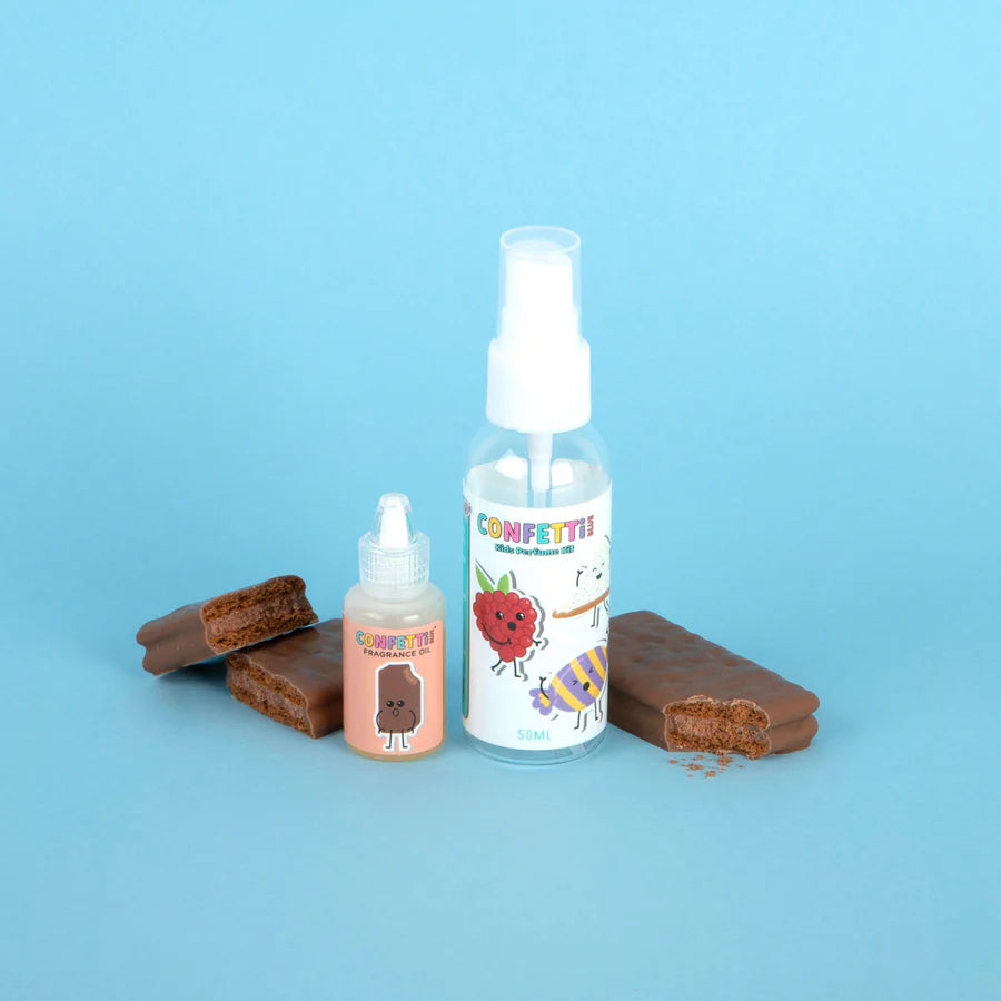 CONFETTI BLUE CHOCOLATE BISCUIT MINI PERFUME MAKING KIT