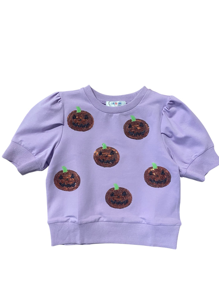 LULU BEBE SEQUIN JACK O LANTERN TOP