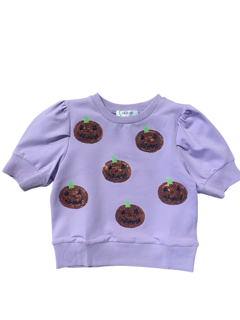 LULU BEBE SEQUIN JACK O LANTERN TOP