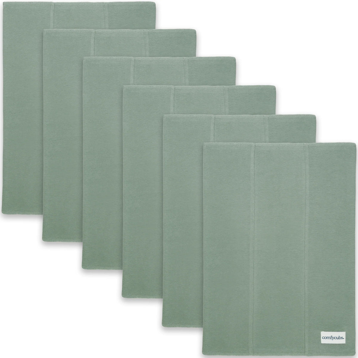 COMFY CUBS FERN COTTON BURP CLOTH 6 PACK