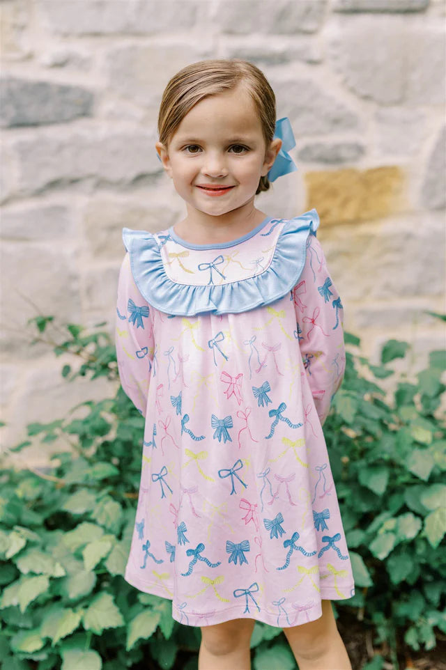 THE PROPER PEONY RIBBON PARTY LONG SLEEVE DRESS