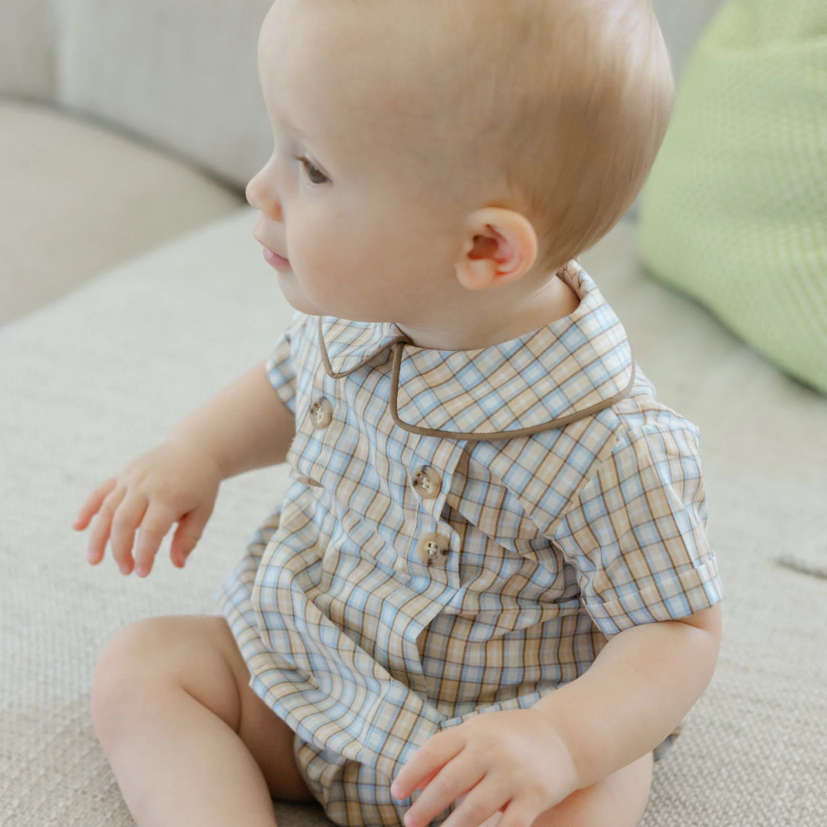 Pecan Plaid with Bison Dressy Bubble Short