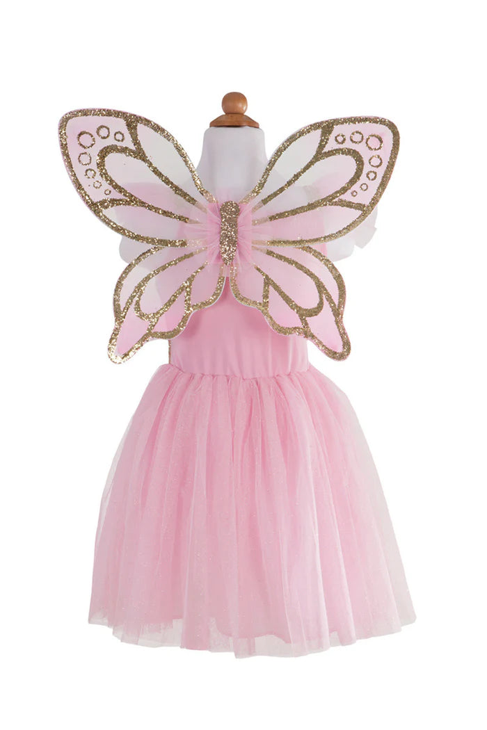 GREAT PRETENDERS GOLD BUTTERFLY DRESS WITH FAIRY WINGS