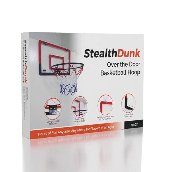 STEALTH DUNK SILENT BASKETBALL INDOOR HOOP WITH CLEAR BACKBOARD