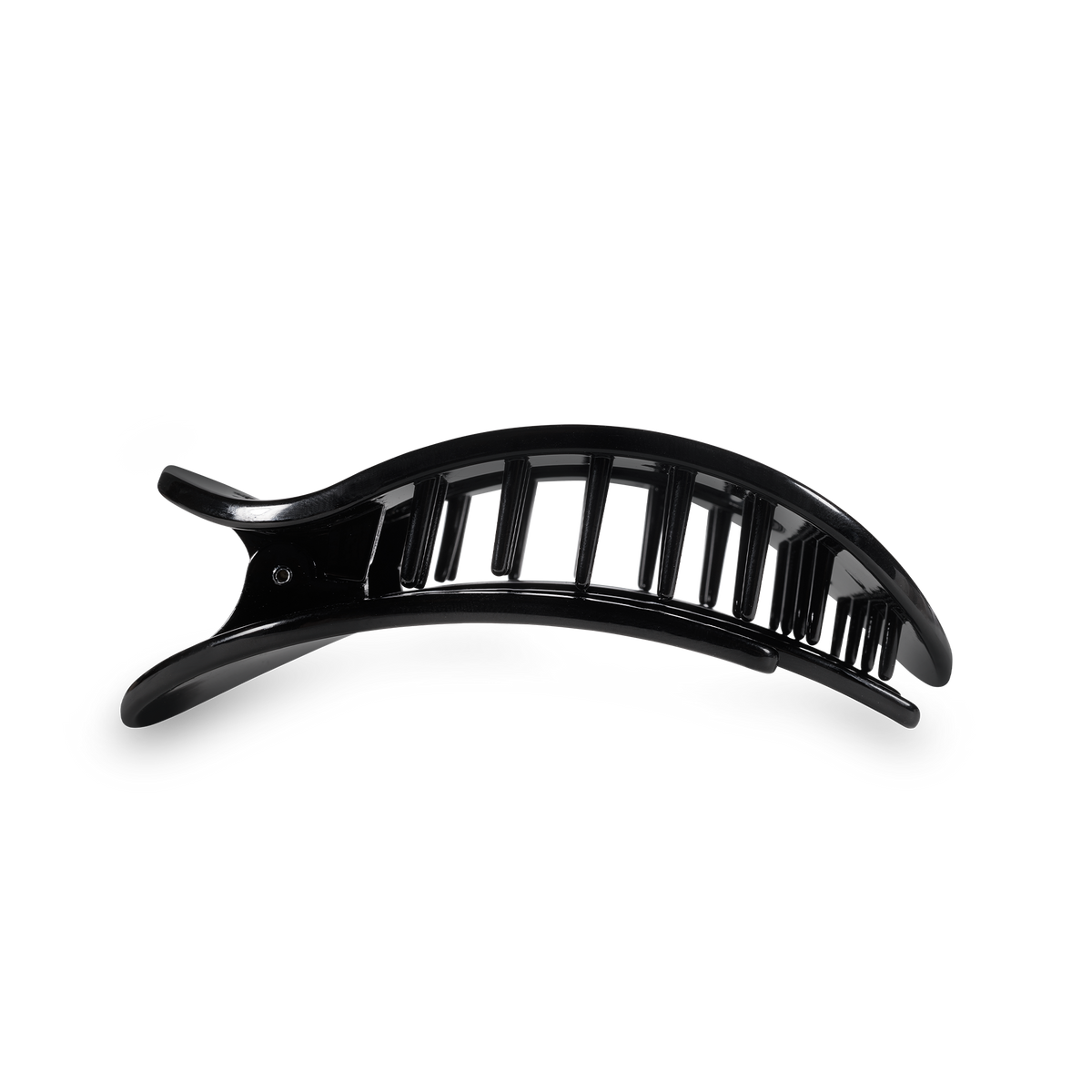 Round Flat Hair Clip Small Jet Black