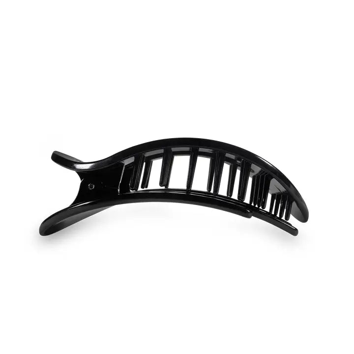 TELETIES JET BLACK SMALL FLAT ROUND CLIP