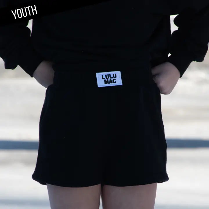 BLACK TERRY CLOTH SHORTS