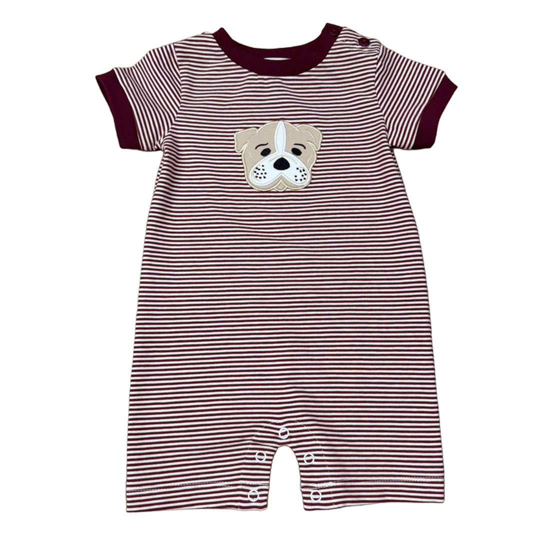 Maroon Bulldog Boys Romper