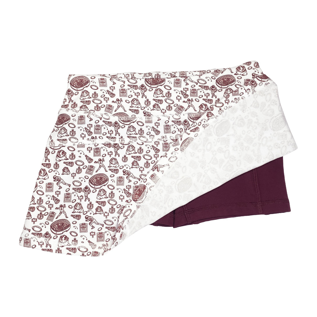 Maroon Bulldog Active Girls Skorts