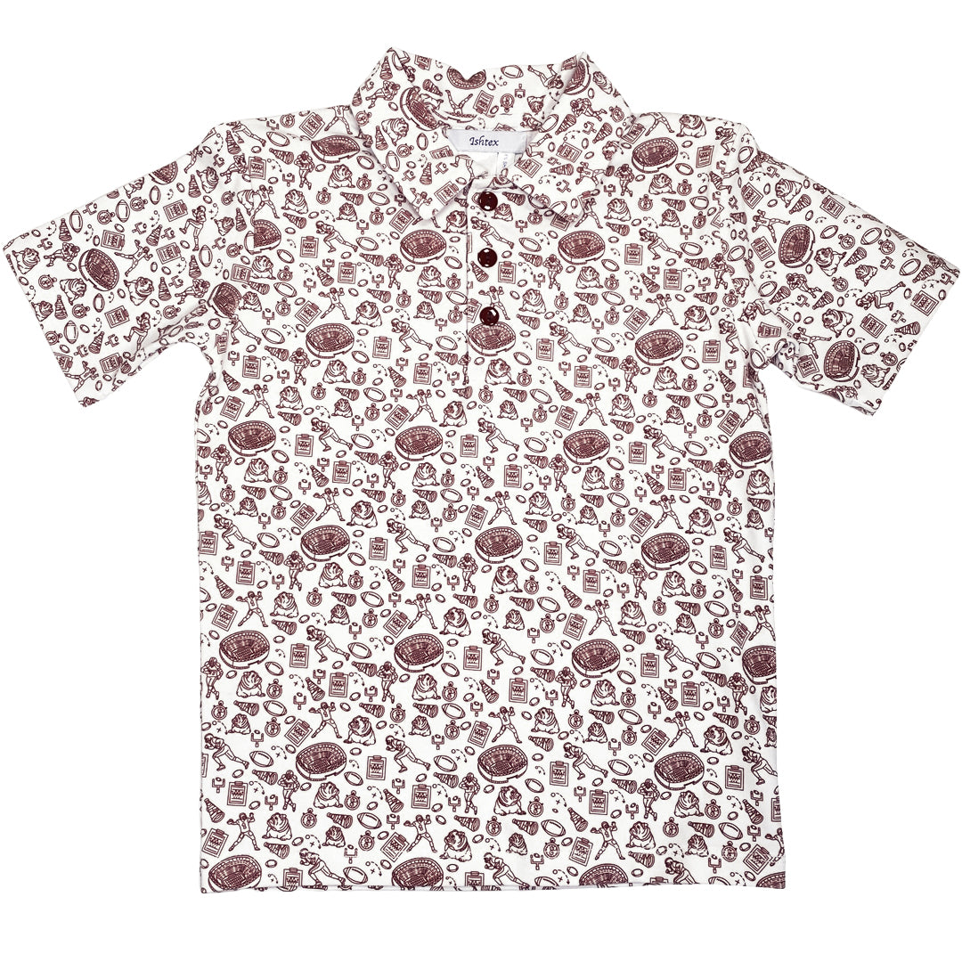 Maroon Bulldog Active Polo