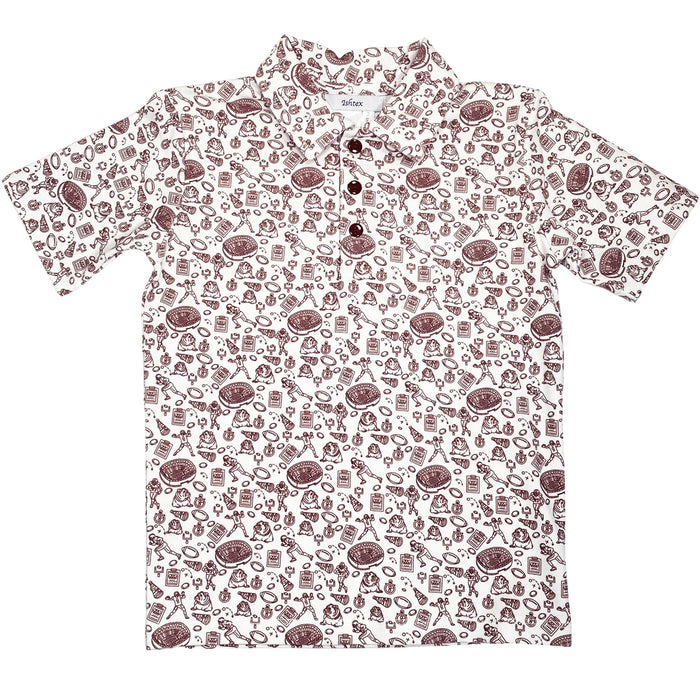 Maroon Bulldog Active Polo